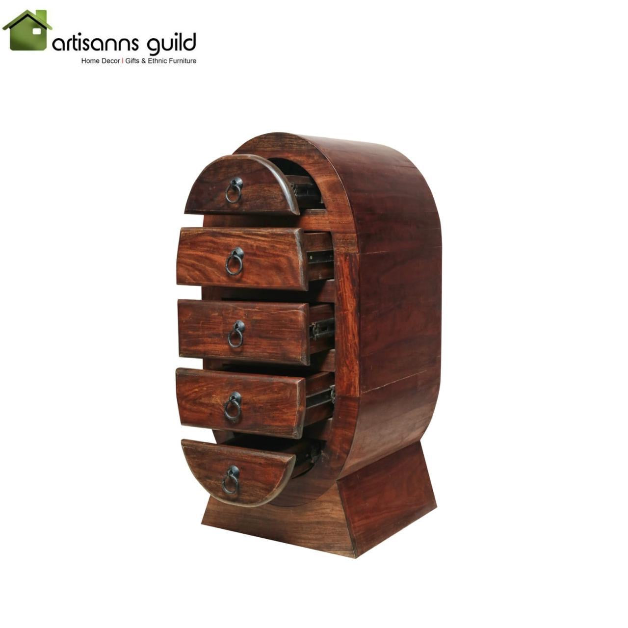 Wooden Oval Chest of Drawer