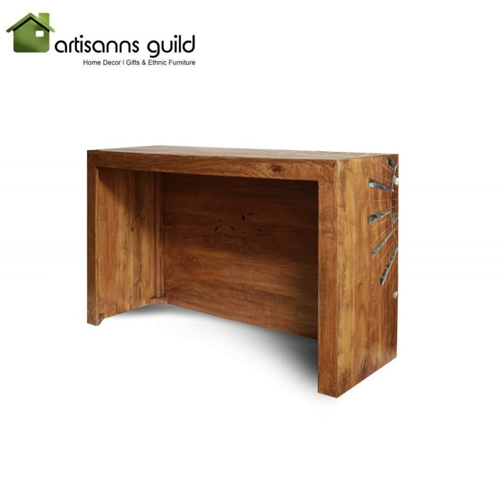 WOODEN SUNBURST COFFEE TABLE & CONSOLE TABLE SET