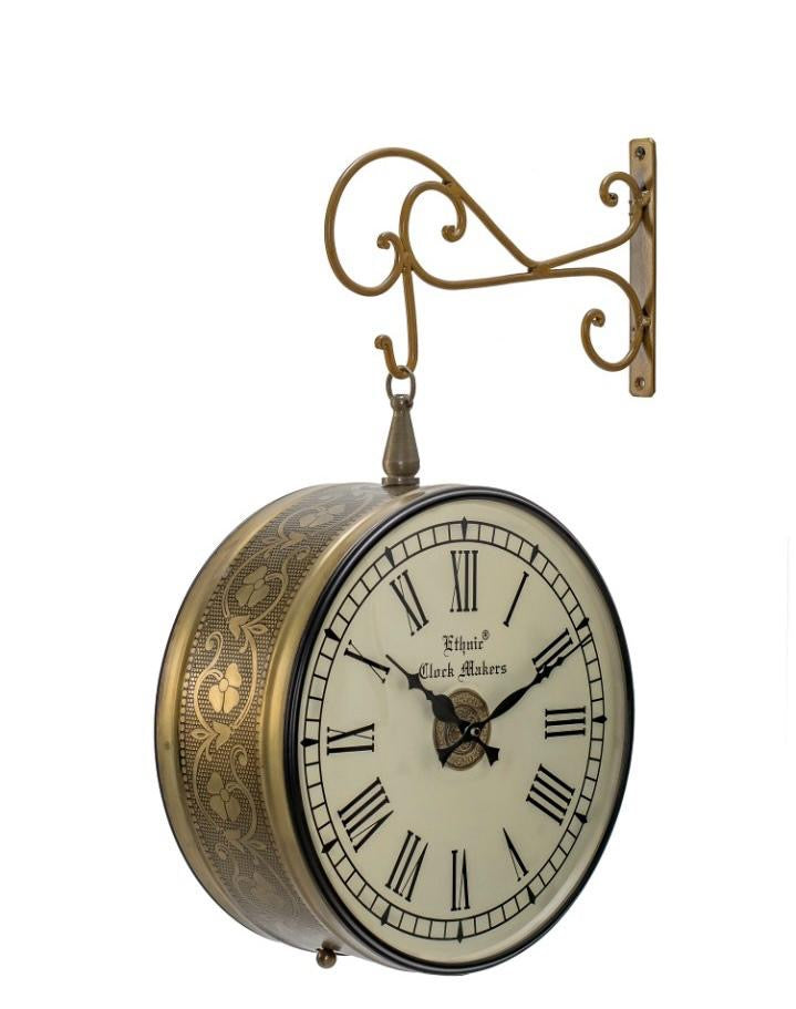 Double Sided Metal Clock 12 Inches