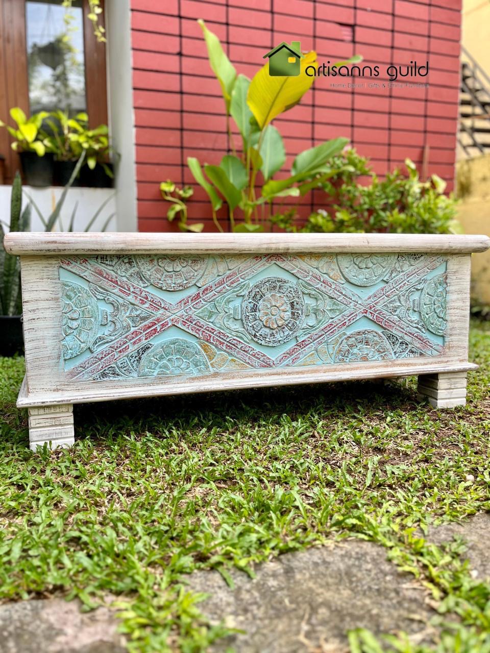 Wooden Trunk Box in Distress Finish