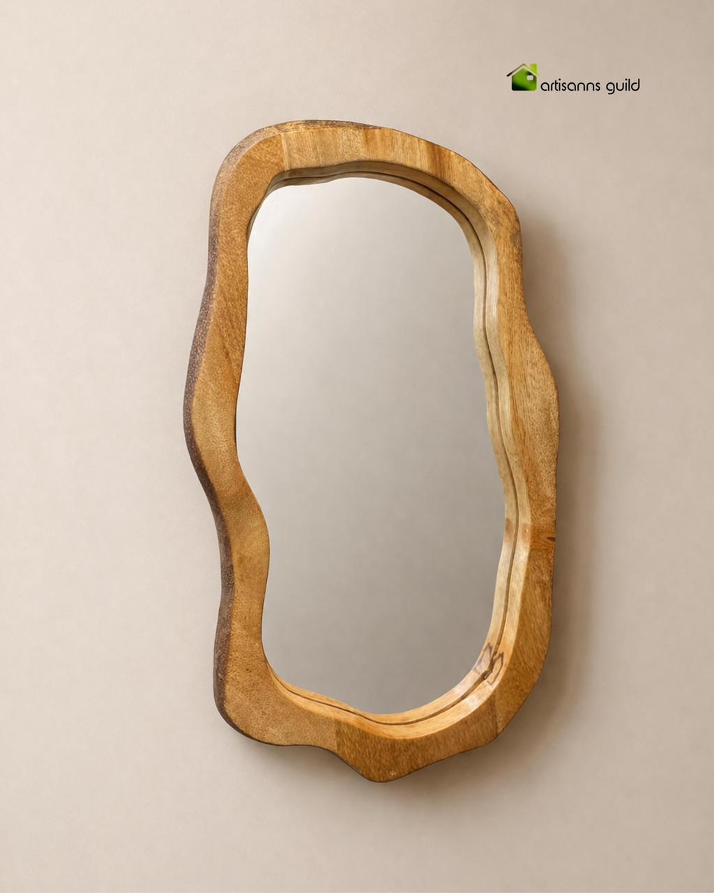 Wooden Riverstone Mirror