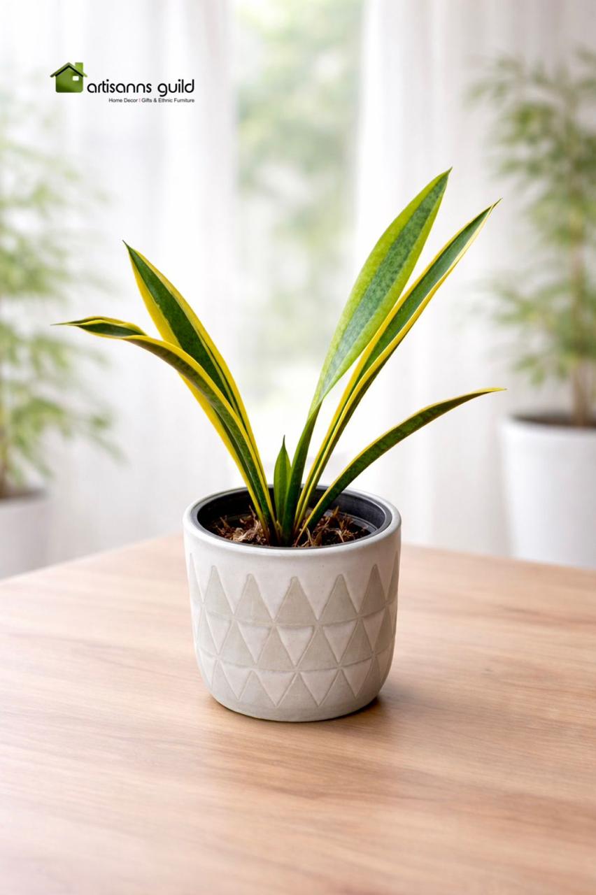Geo Stone Pot