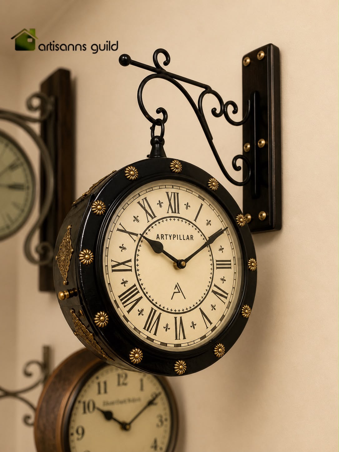 Imperial Noir Station Clock
