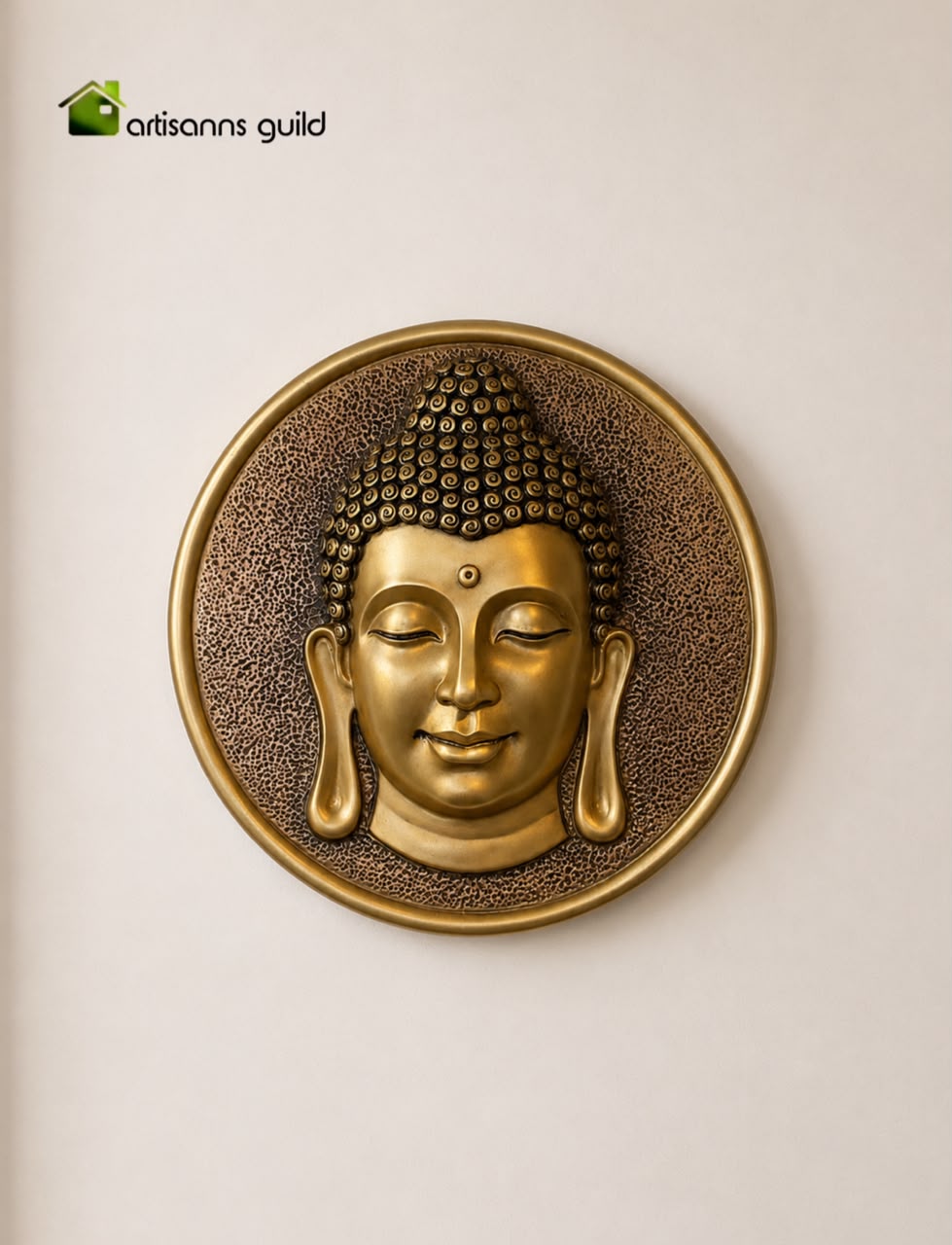 Golden Serenity Buddha Wall Plaque