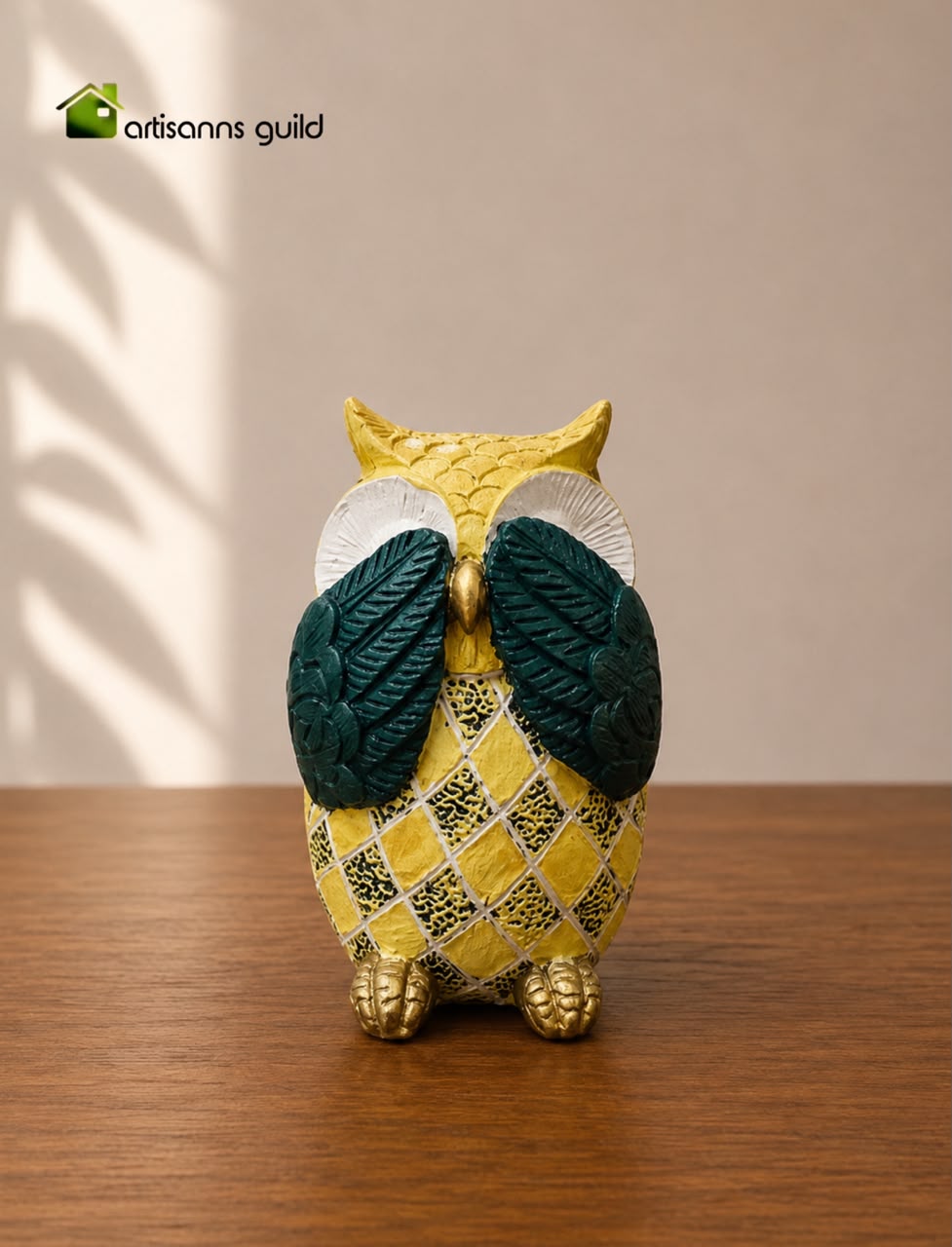 See No Evil ” owl figurine in Yellow