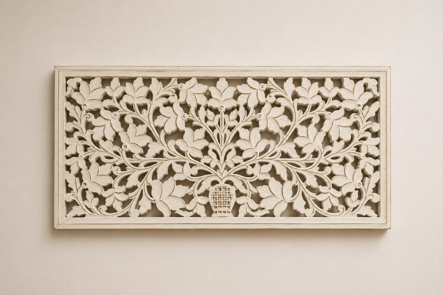 Ivory Floral Wall Panel