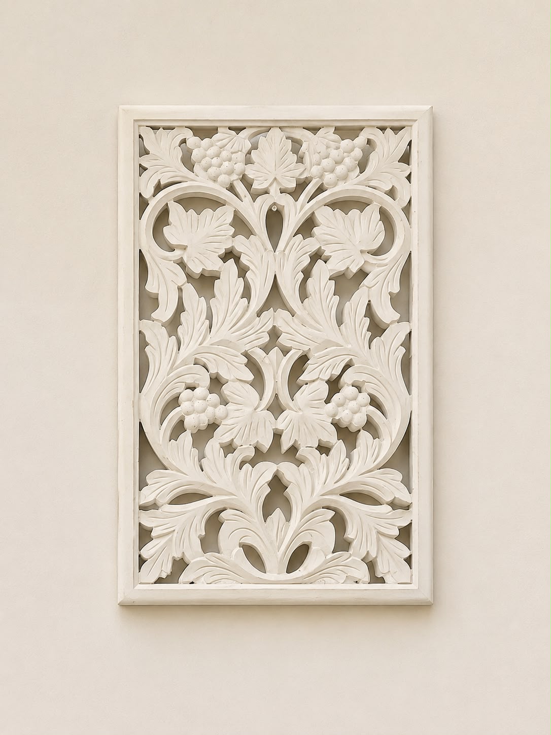 Turquoise Vine Wall Panel white (Sheesham Wood)