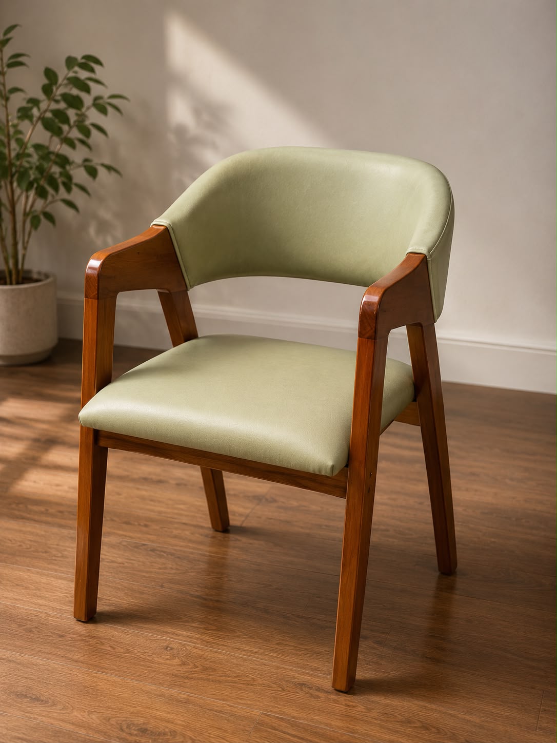 Modern Upholstered Wooden Armchair