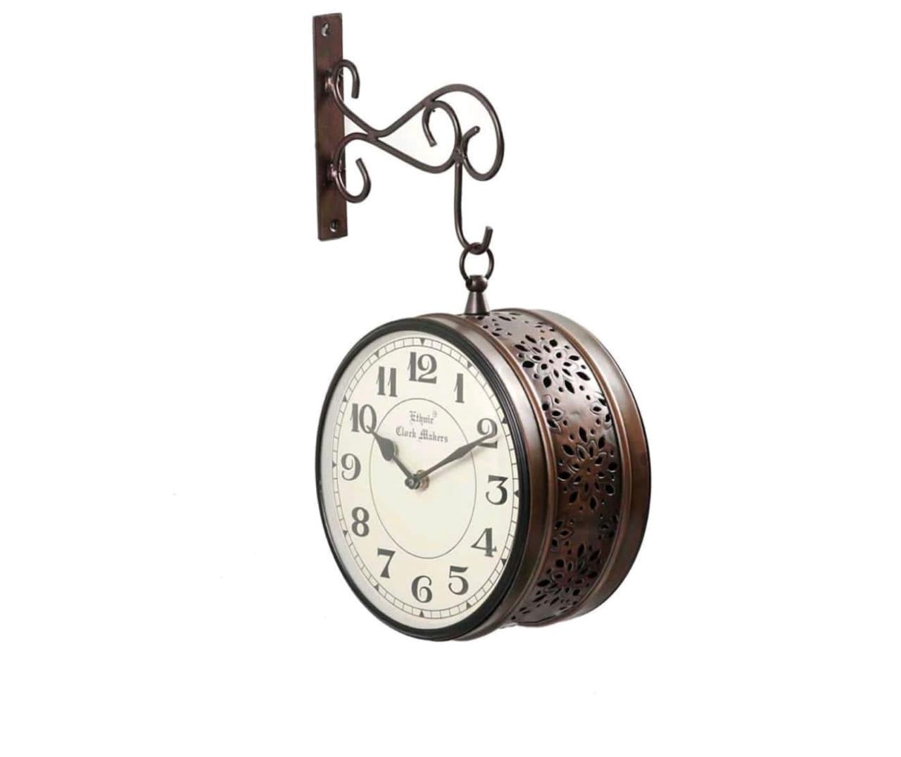 Double Sided Metal Clock 8 inches