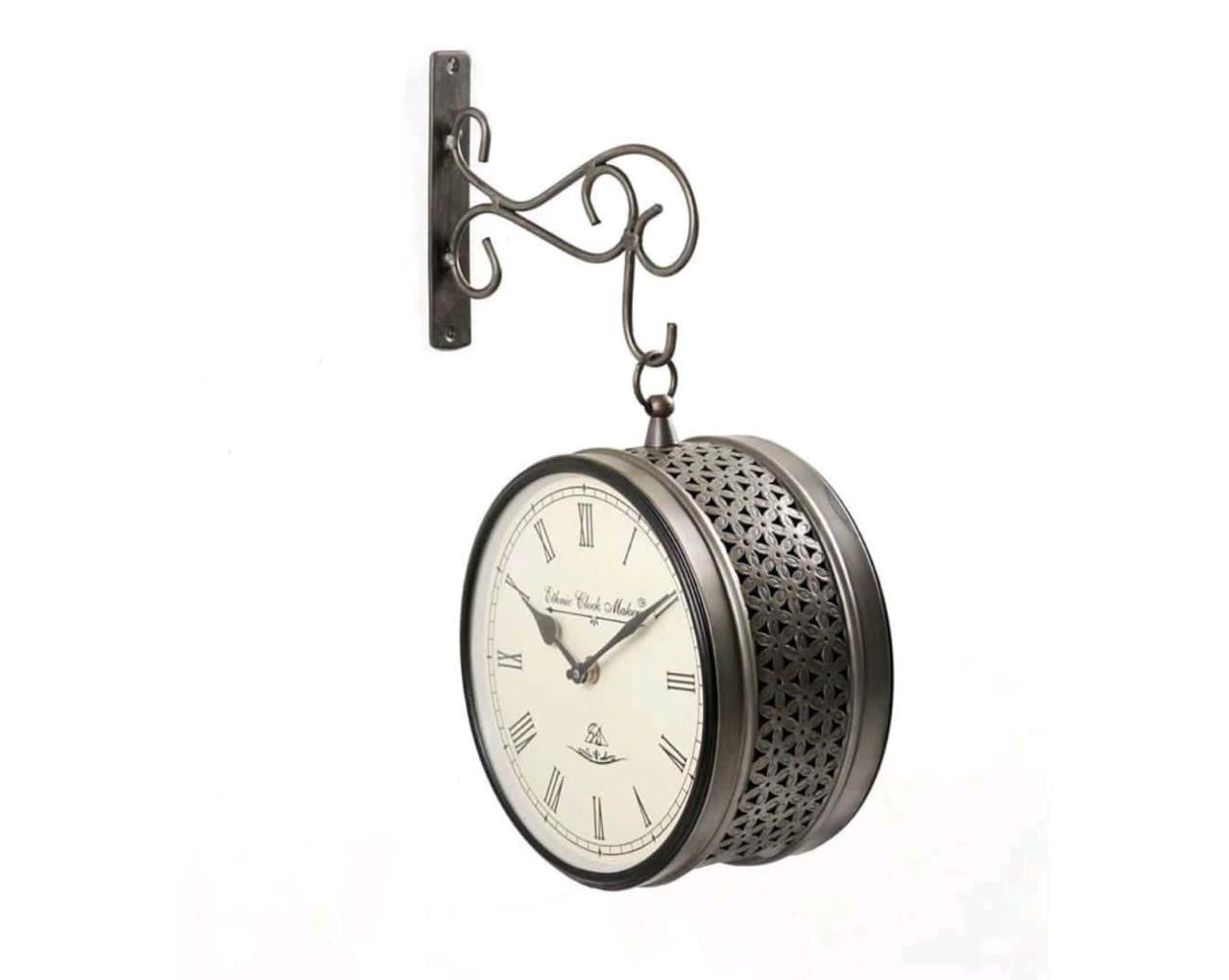 Double Sided Metal Clock 8 inches