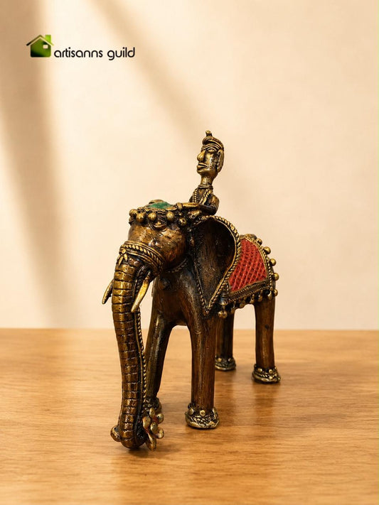 BRASS RIDER ELEPHANT