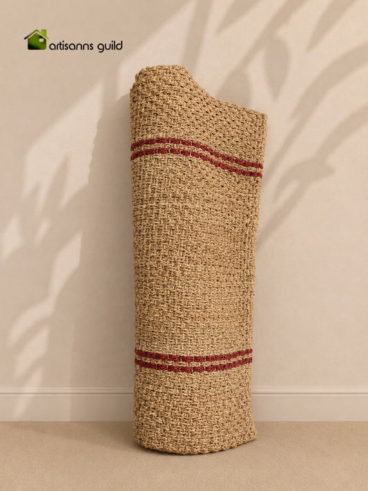 Striped Natural Weave Jute Rug