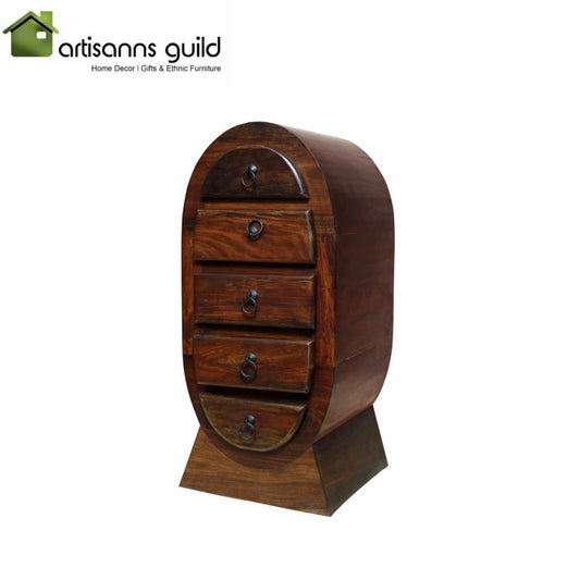 Wooden Oval Chest of Drawer