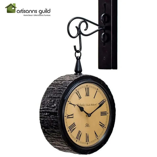 Double Sided Clock in Sleeper Wood