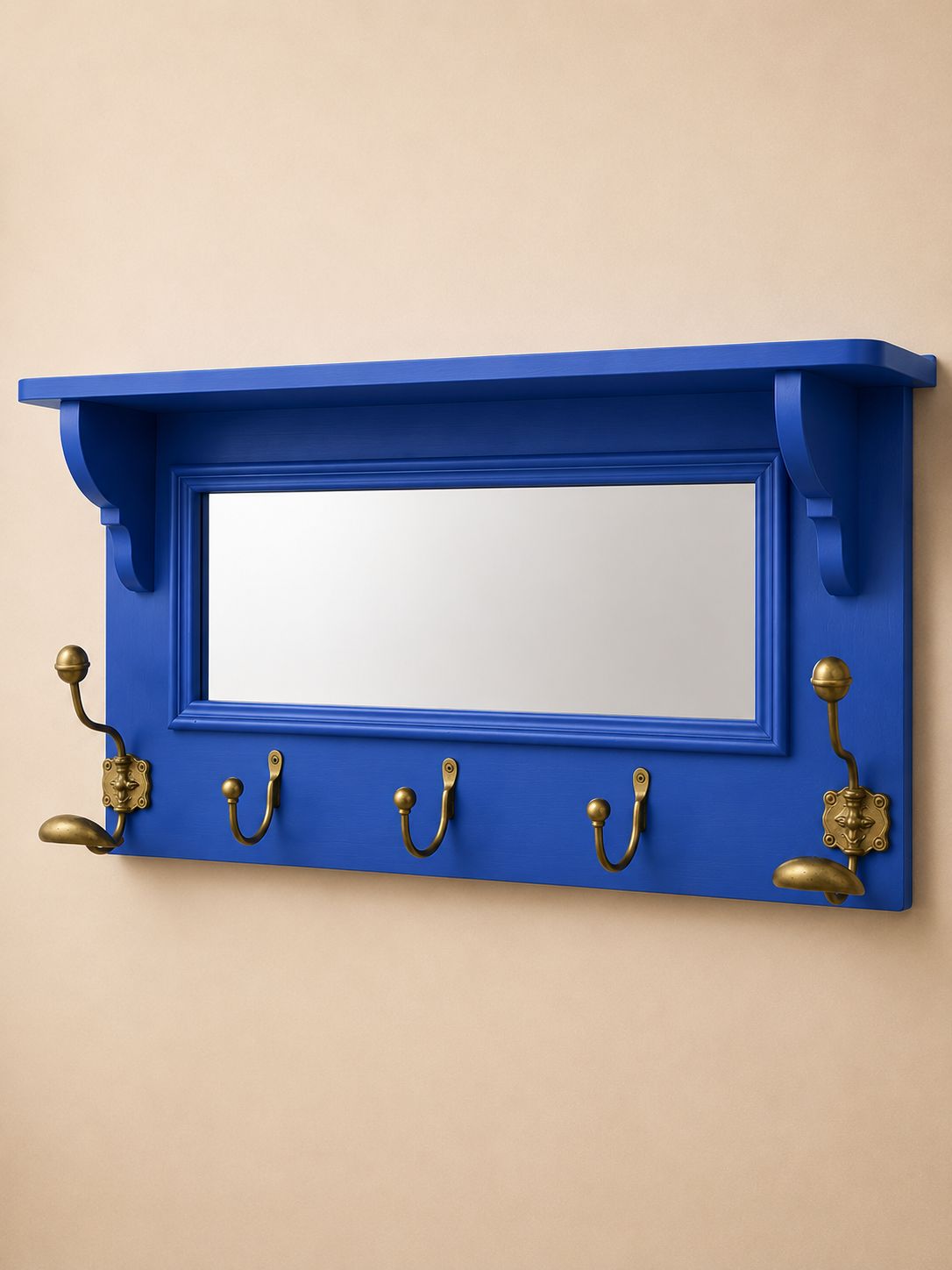 Mirror Wall Shelf With Hooks