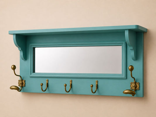 Mirror Wall Shelf With Hooks