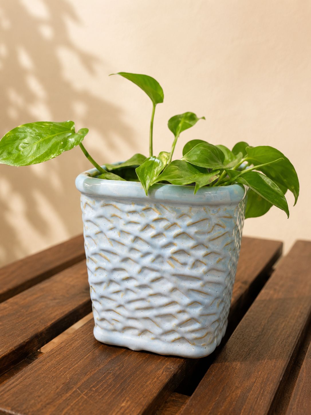 Frosted Weave Square Planter