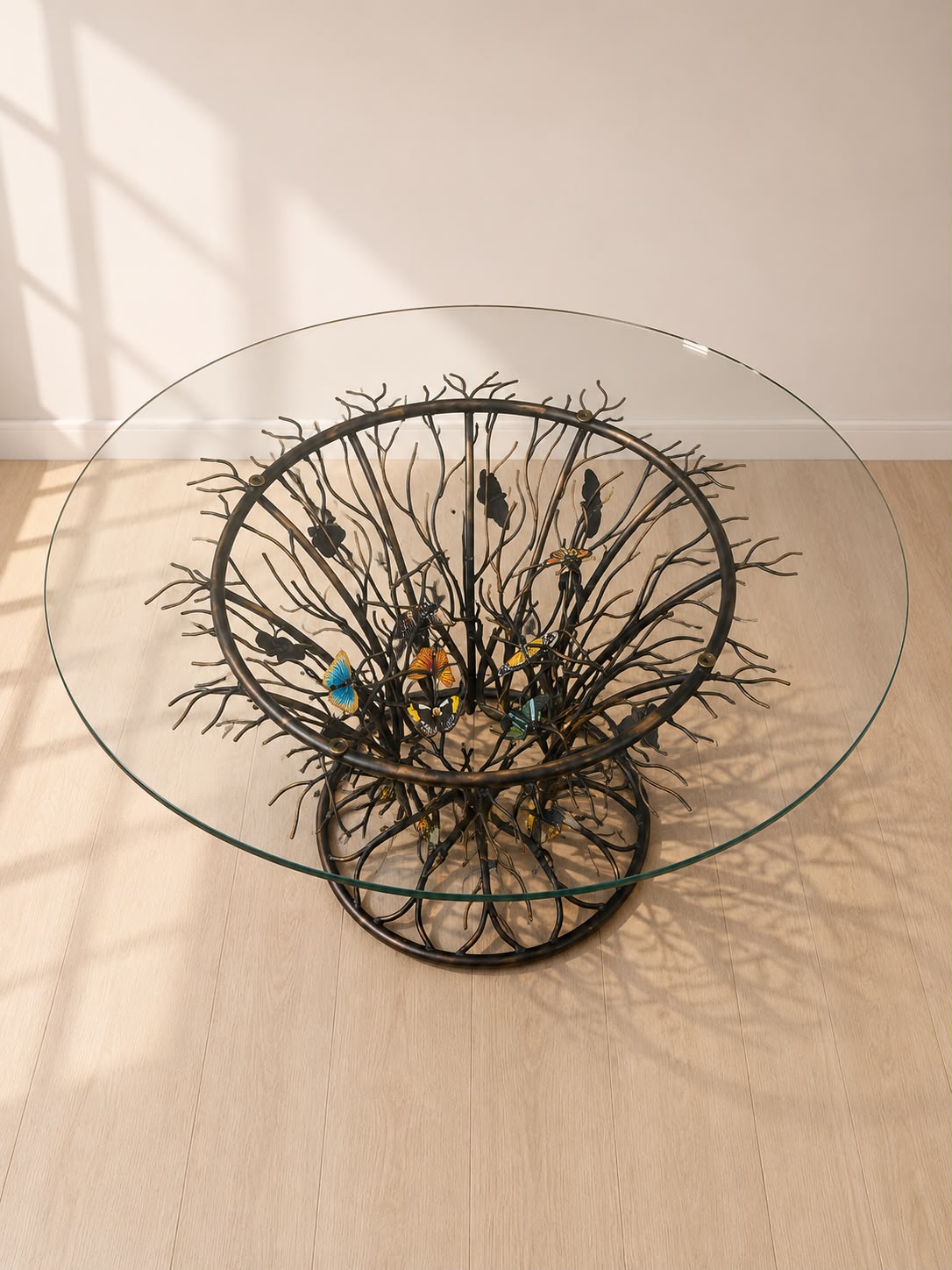 Butterfly Grove Glass Dining Table