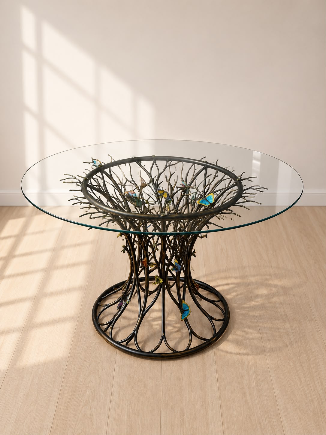 Butterfly Grove Glass Dining Table