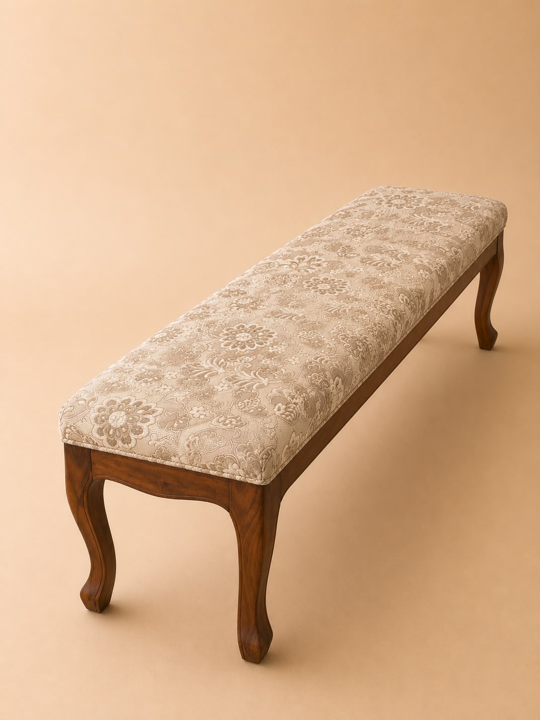 Floral Upholstered Bench