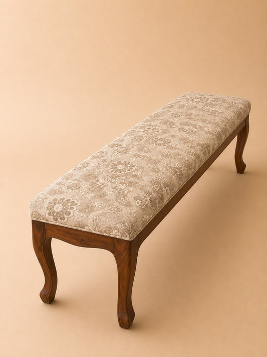 Floral Upholstered Bench