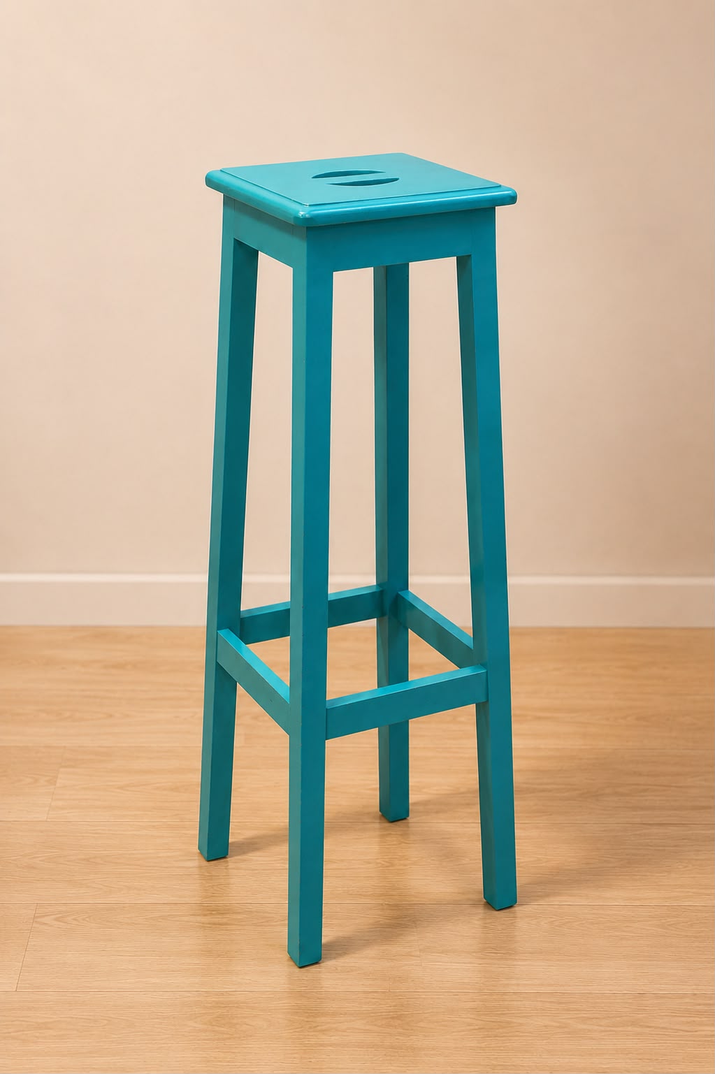 Solid Wood Bar Stool Blue