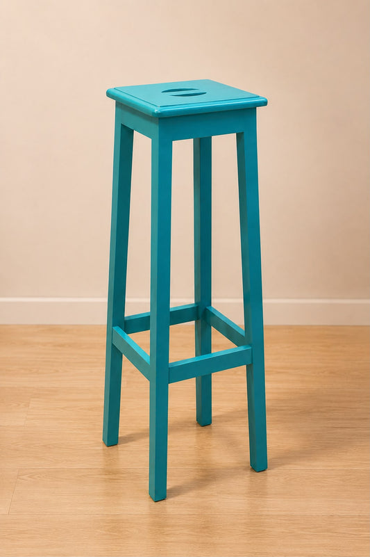 Solid Wood Bar Stool Blue