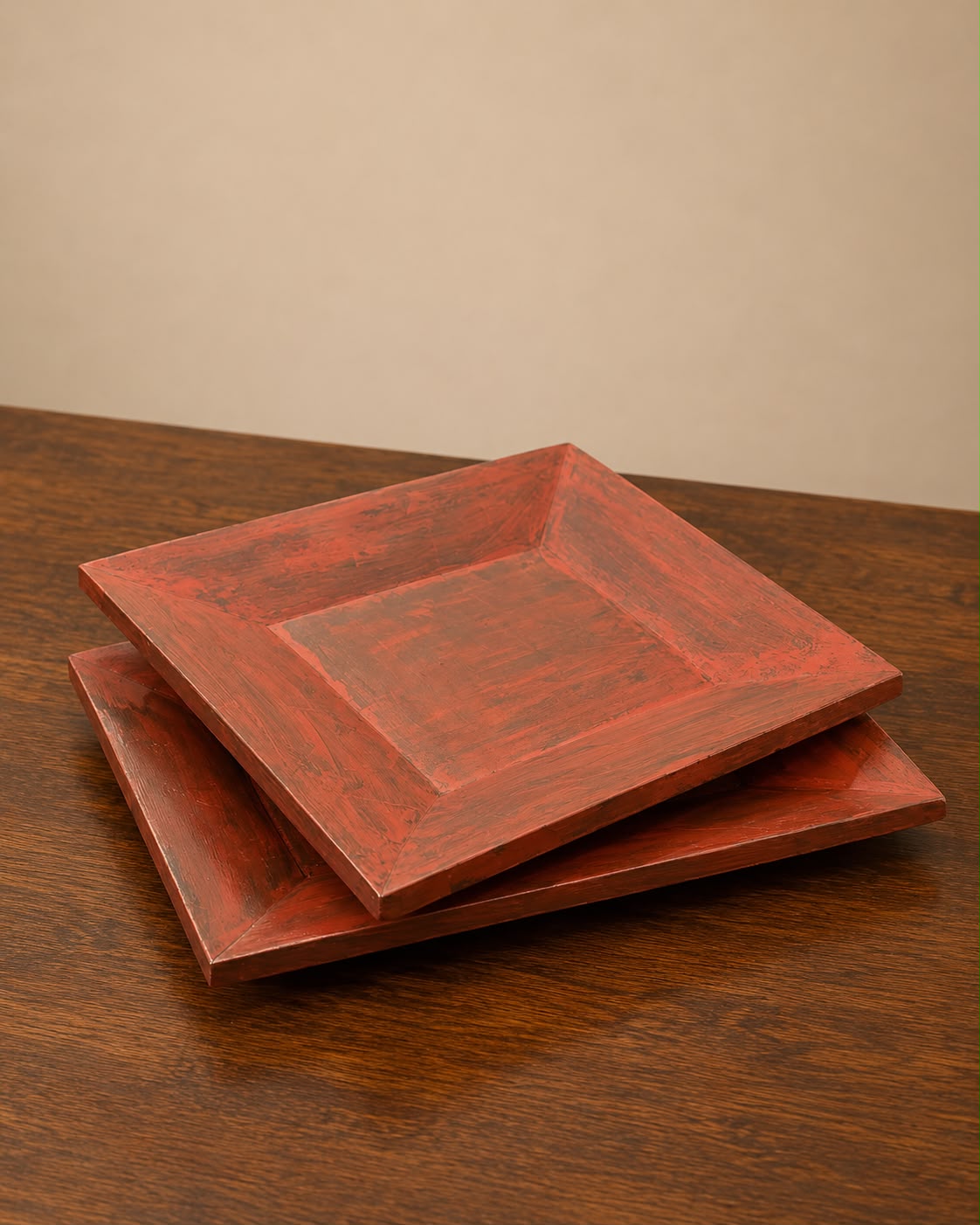 Decorative Wooden Trays (Set of 2)