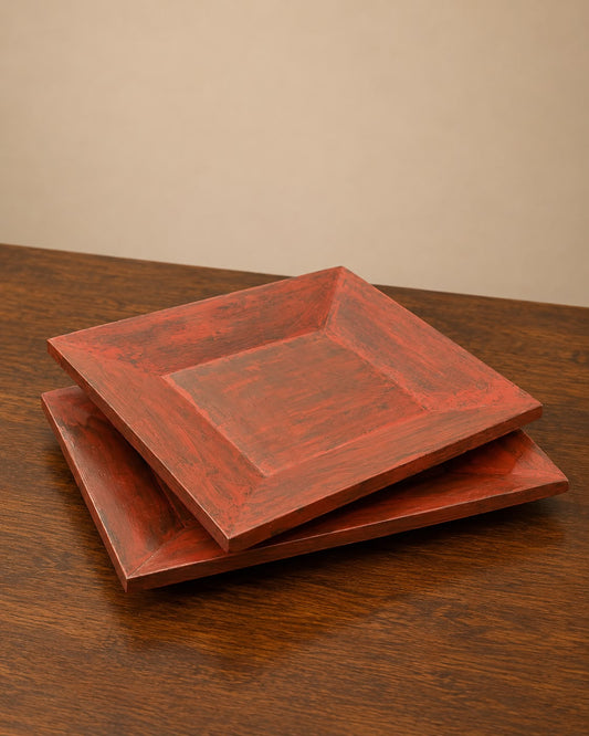 Decorative Wooden Trays (Set of 2)
