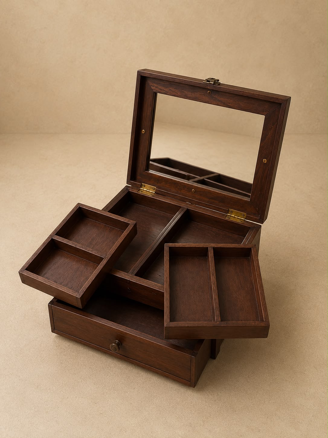 Dark Themed Wooden Jewellery Box