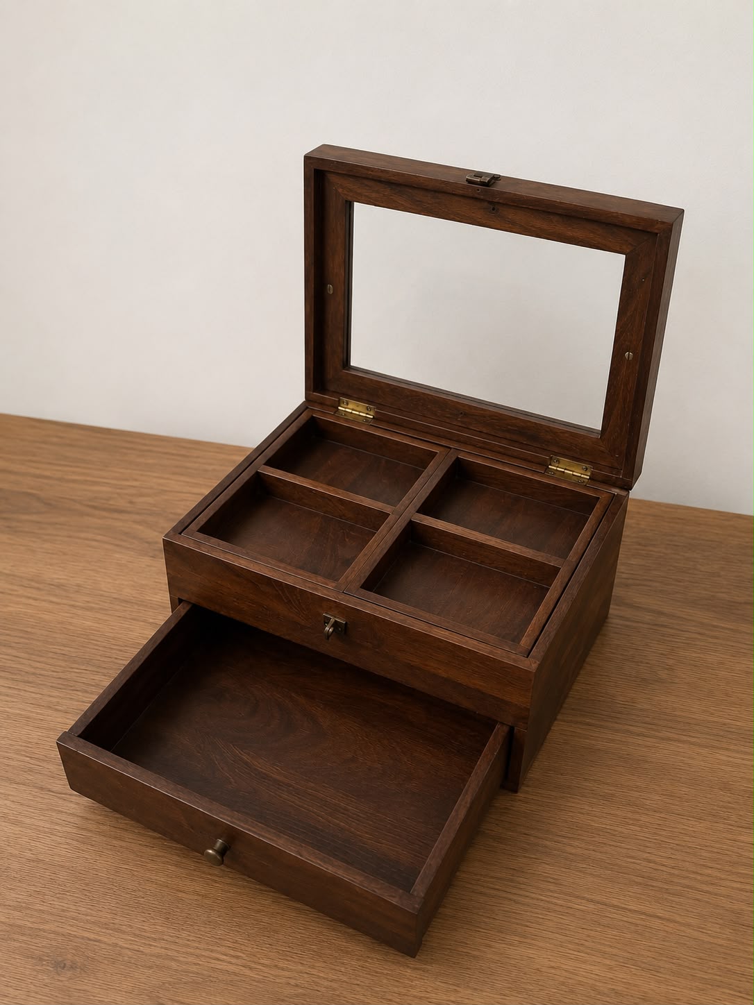 Dark Themed Wooden Jewellery Box