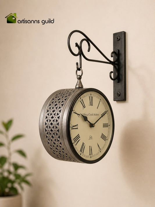 Floral Lattice Station Clock