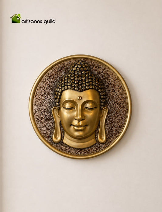 Golden Serenity Buddha Wall Plaque