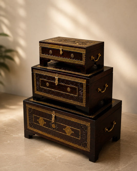 Heritage Wooden Treasure Box Set Of Three