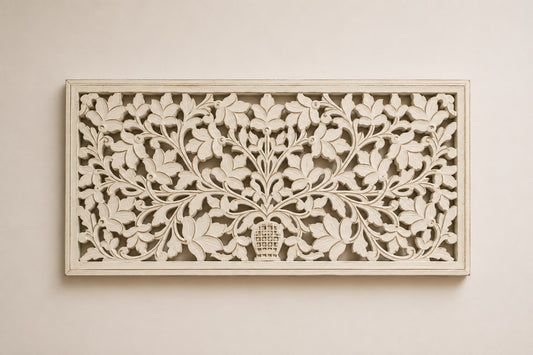 Ivory Floral Wall Panel