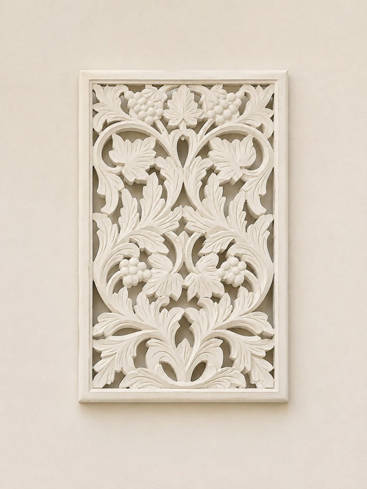 Turquoise Vine Wall Panel white (Sheesham Wood)