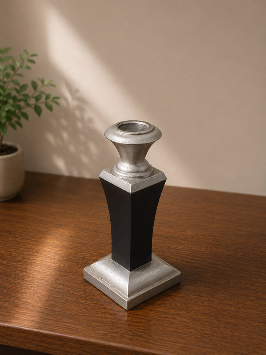 Modern Black & Silver Candle Holder