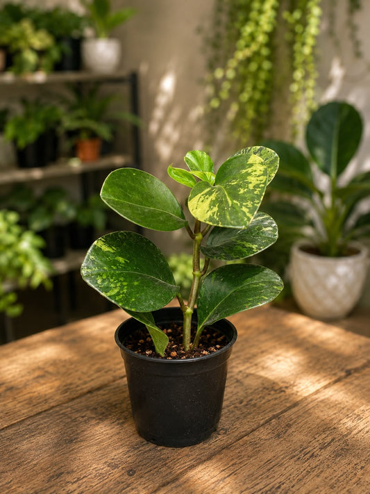 Variegated Baby Rubber Plant (Peperomia obtusifolia Variegata)