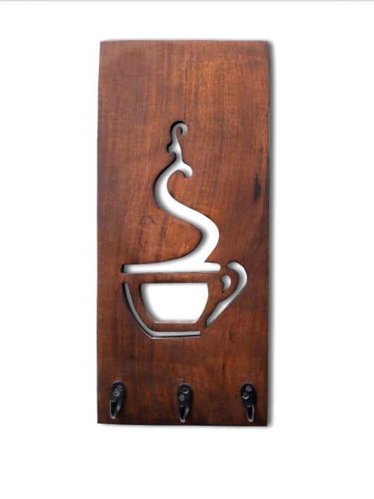 Wooden Cup stand with 3 hooks